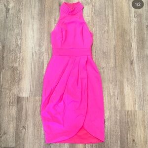 XS Hot Pink Halter Top Dress